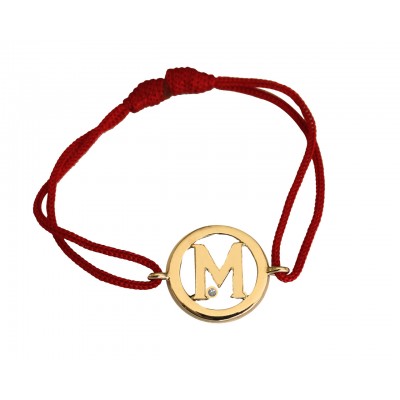 Alphabet M Gold Bracelet